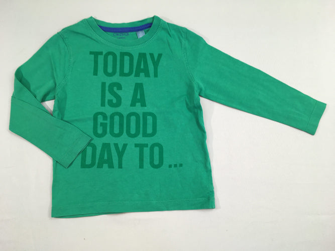 T-shirt m.l vert today, moins cher chez Petit Kiwi