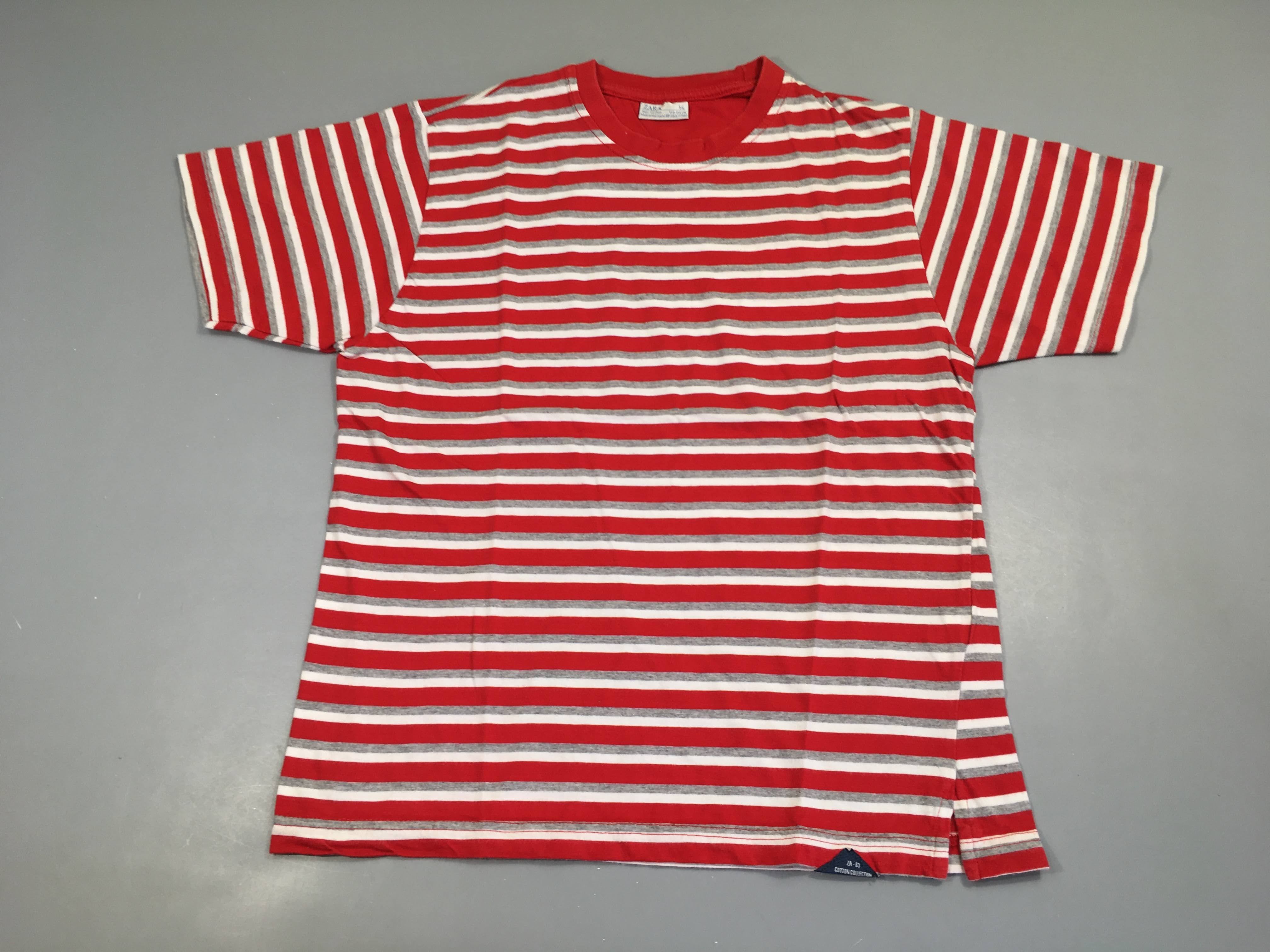 T-shirt m.c rayé rouge/blanc/gris