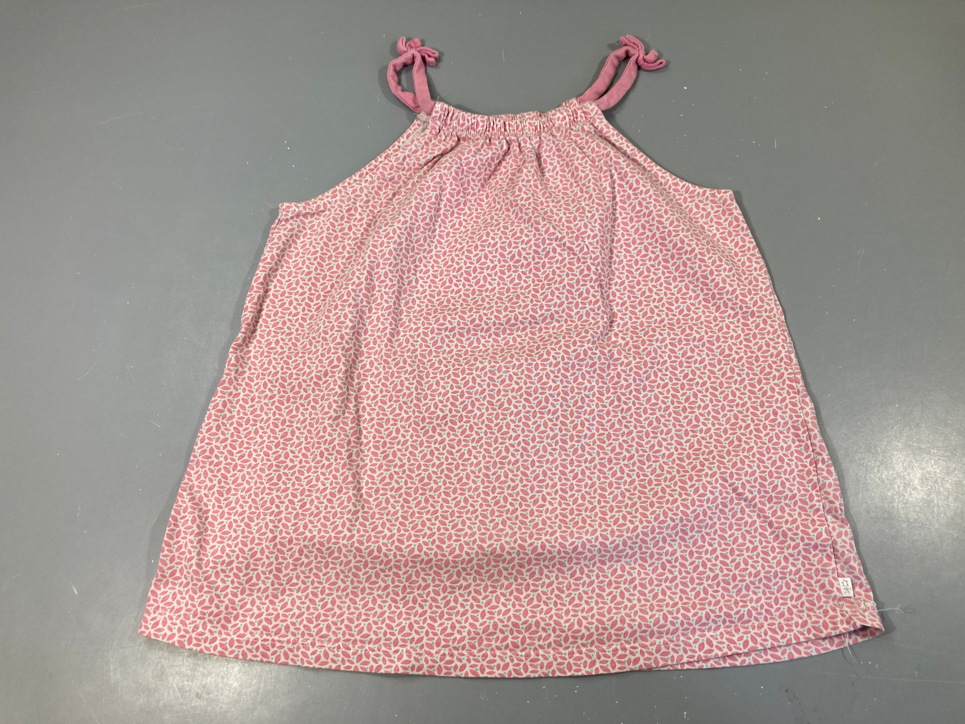 Top fine bretelles blanc et rose