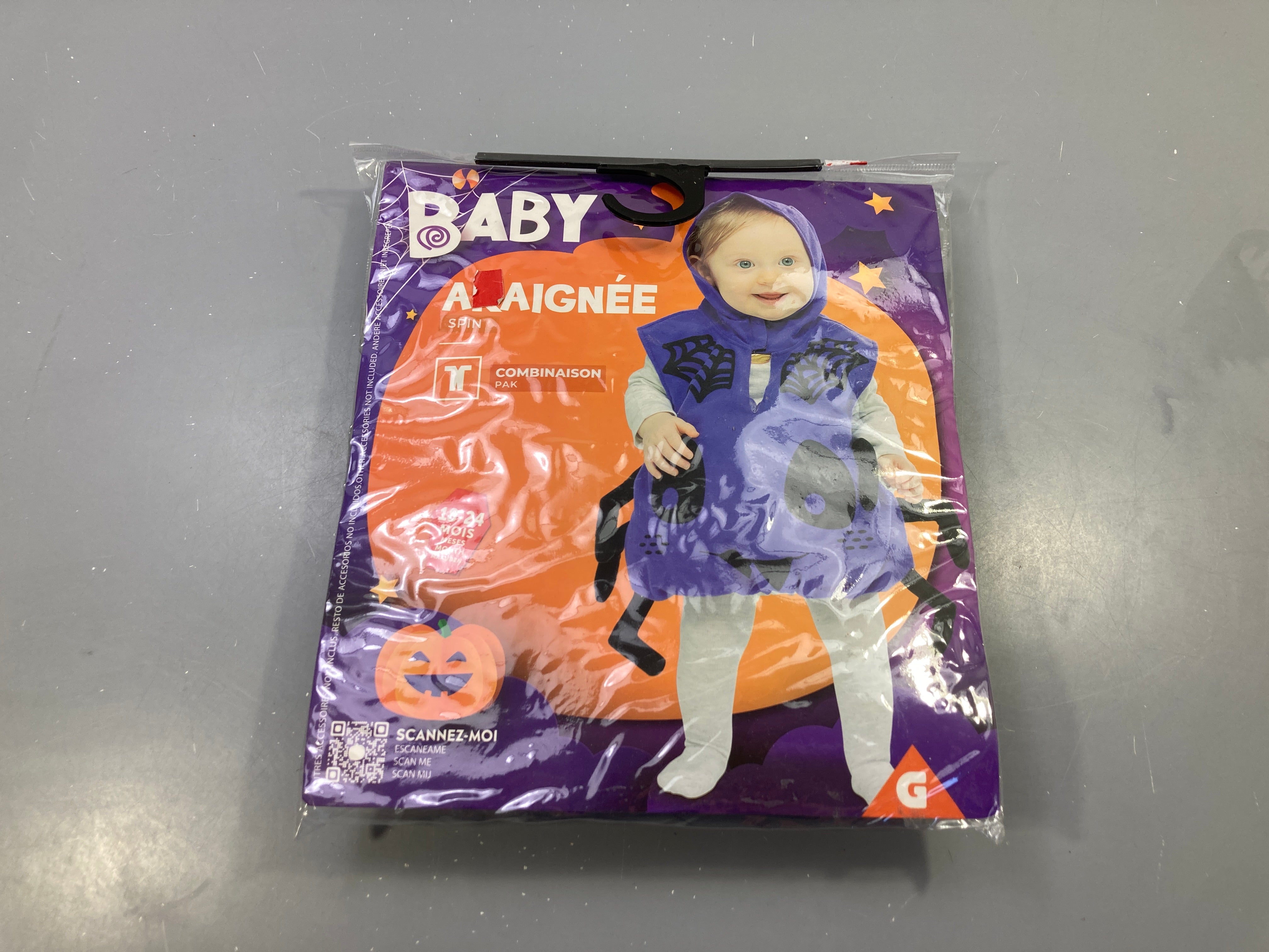 Déguisement Halloween baby araignée mauve
