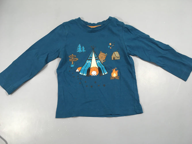T-shirt m.l bleu canard tipi, moins cher chez Petit Kiwi