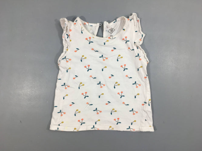 T-shirt m.c blanc cerises, moins cher chez Petit Kiwi