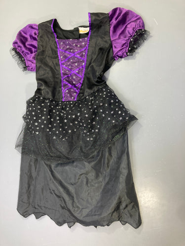 Déguisement Halloween robe sorcière noir/mauve étoiles, moins cher chez Petit Kiwi