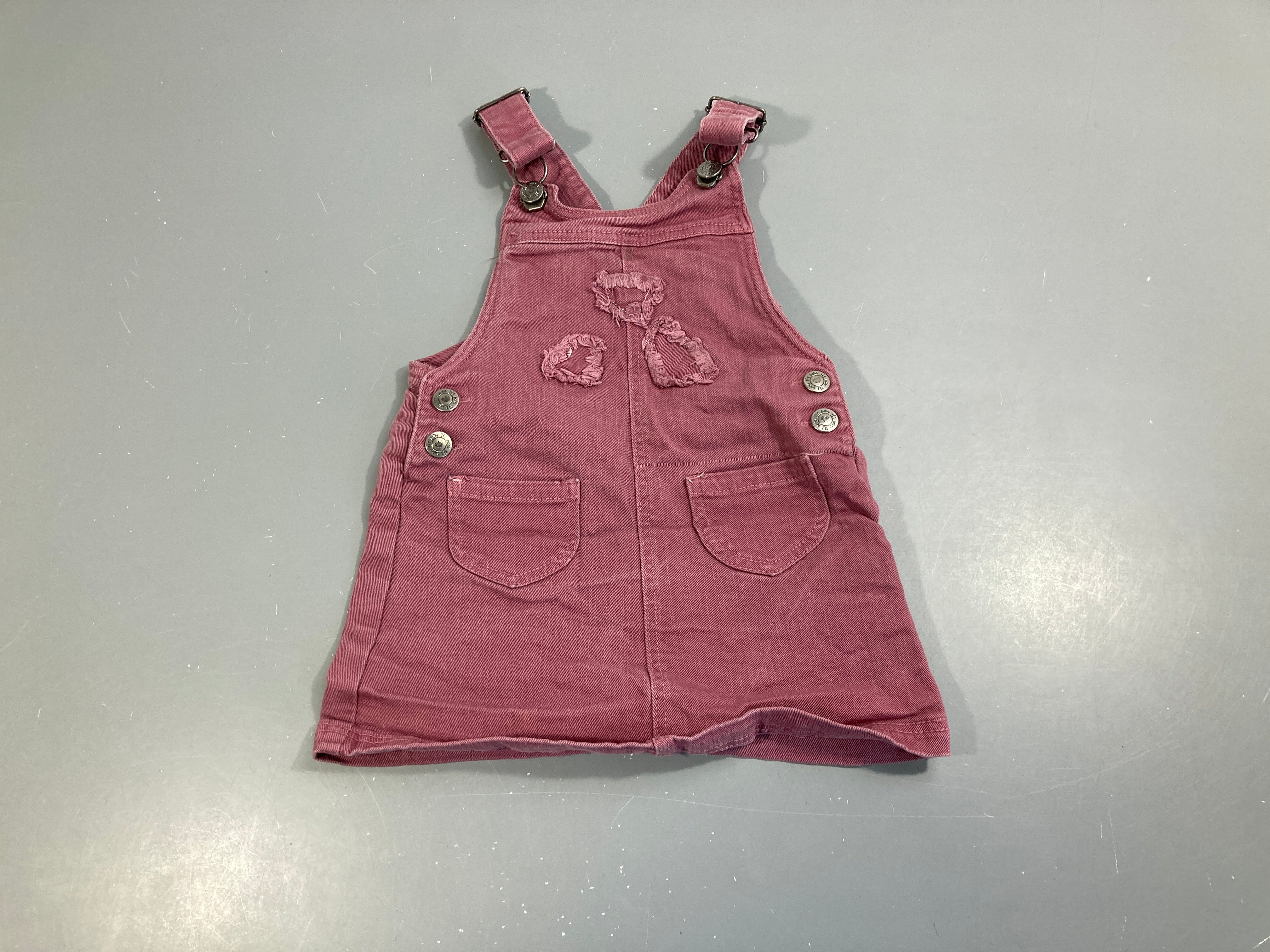 Robe salopette jean mauve