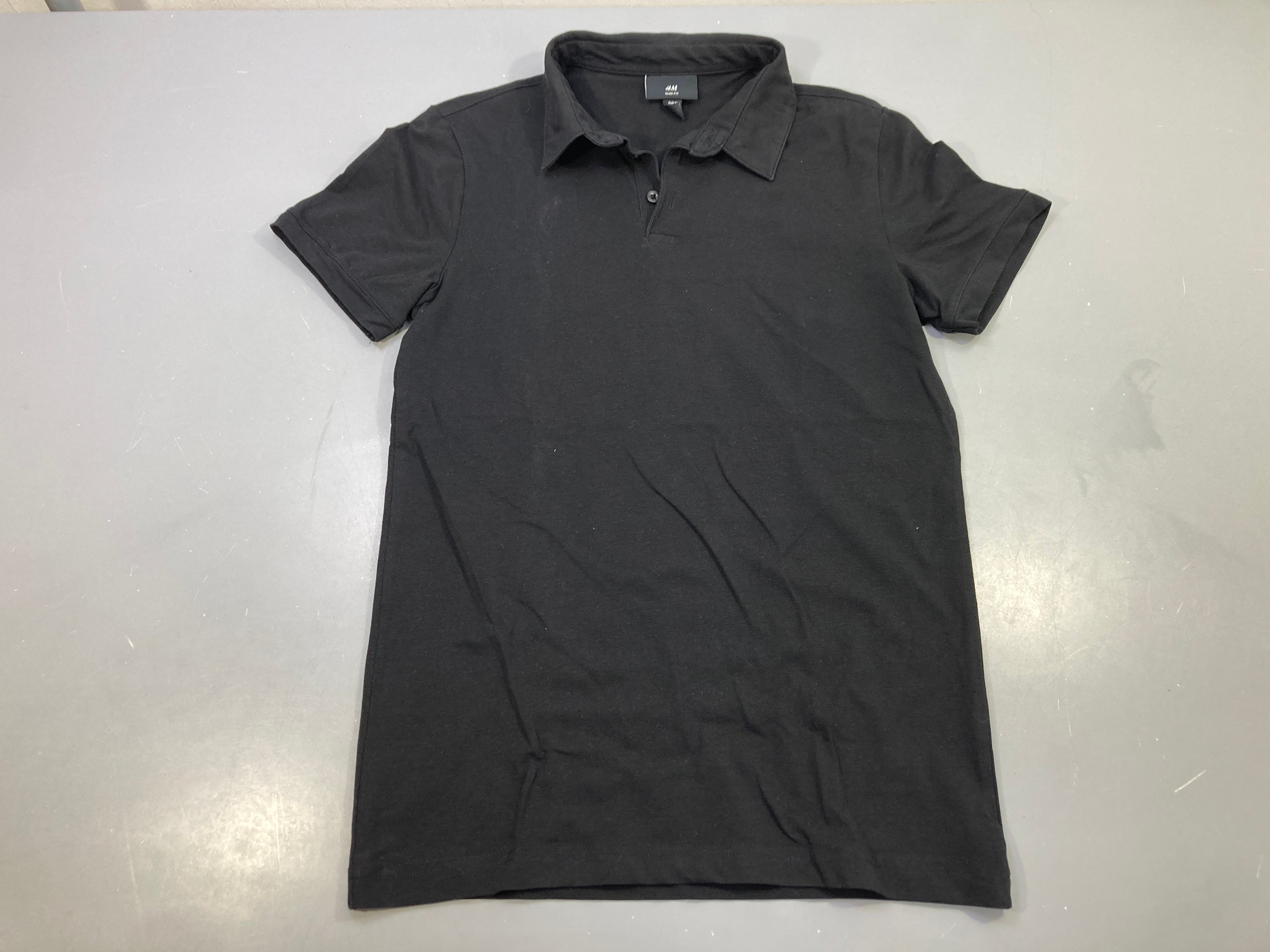 Polo jersey m.c noir uni