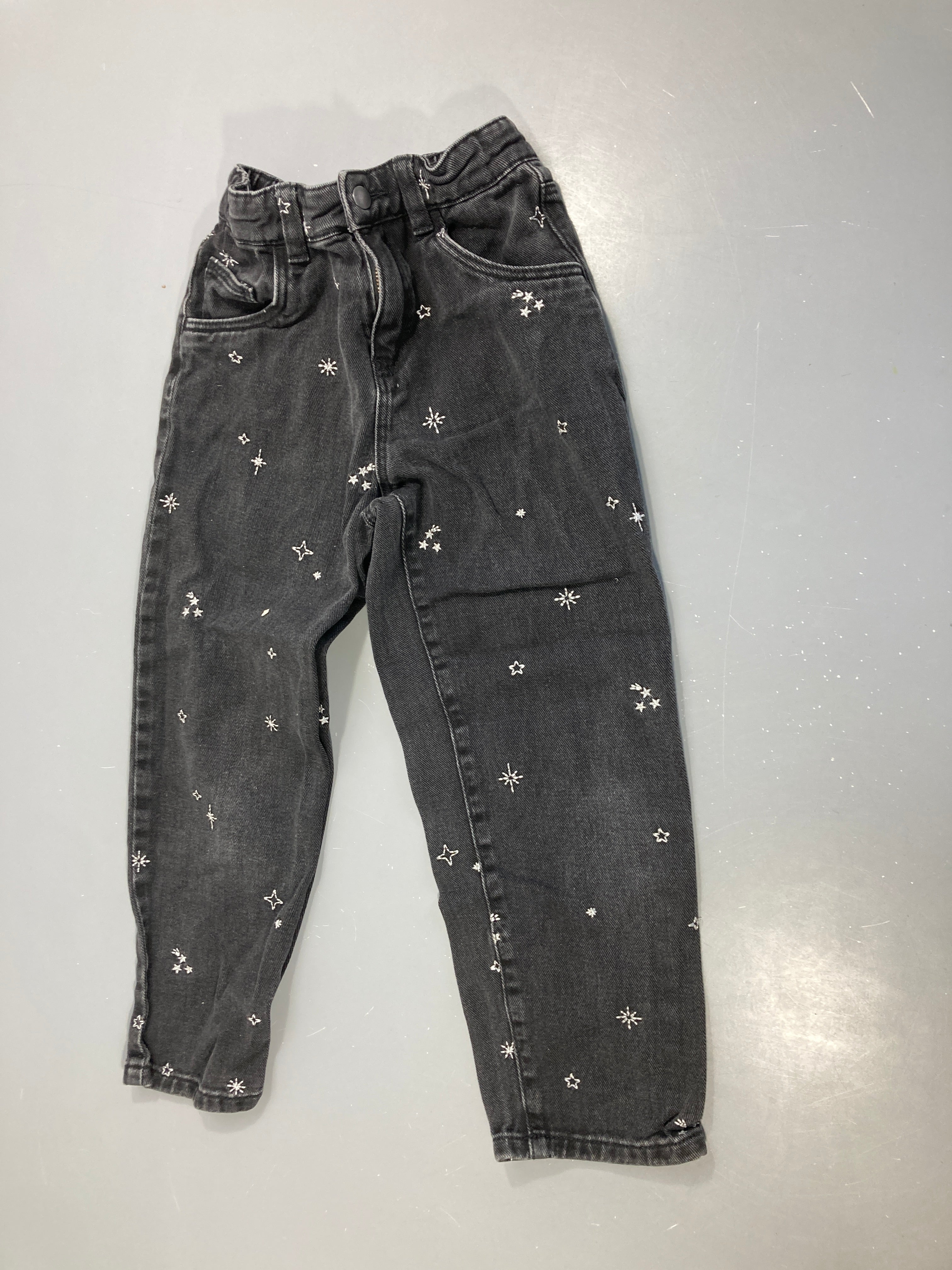 Jeans large noir étoiles