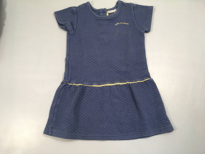 Robe m.c molleton texturé bleu, little princess, moins cher chez Petit Kiwi