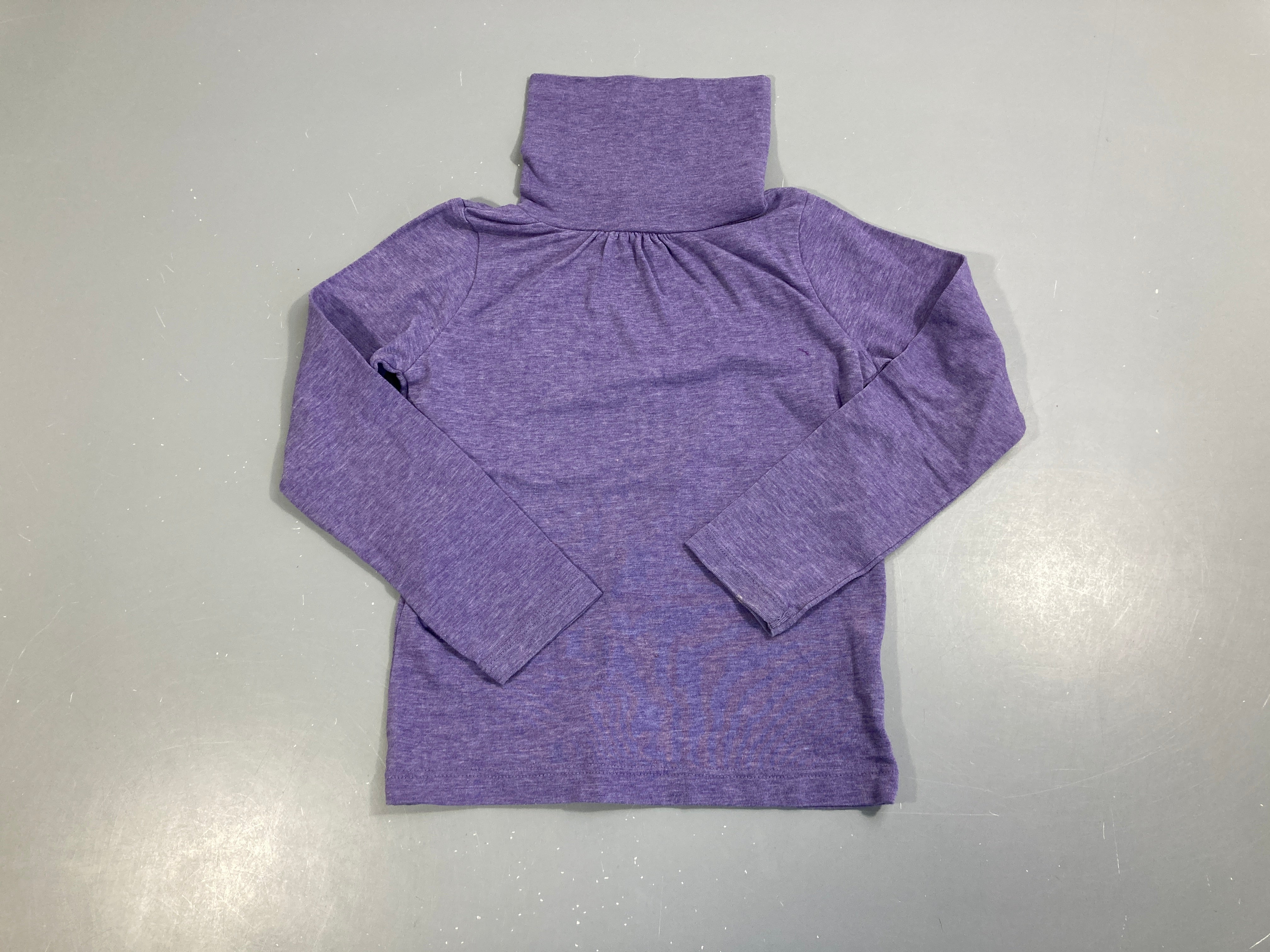 T-shirt m.l col roulé mauve chiné