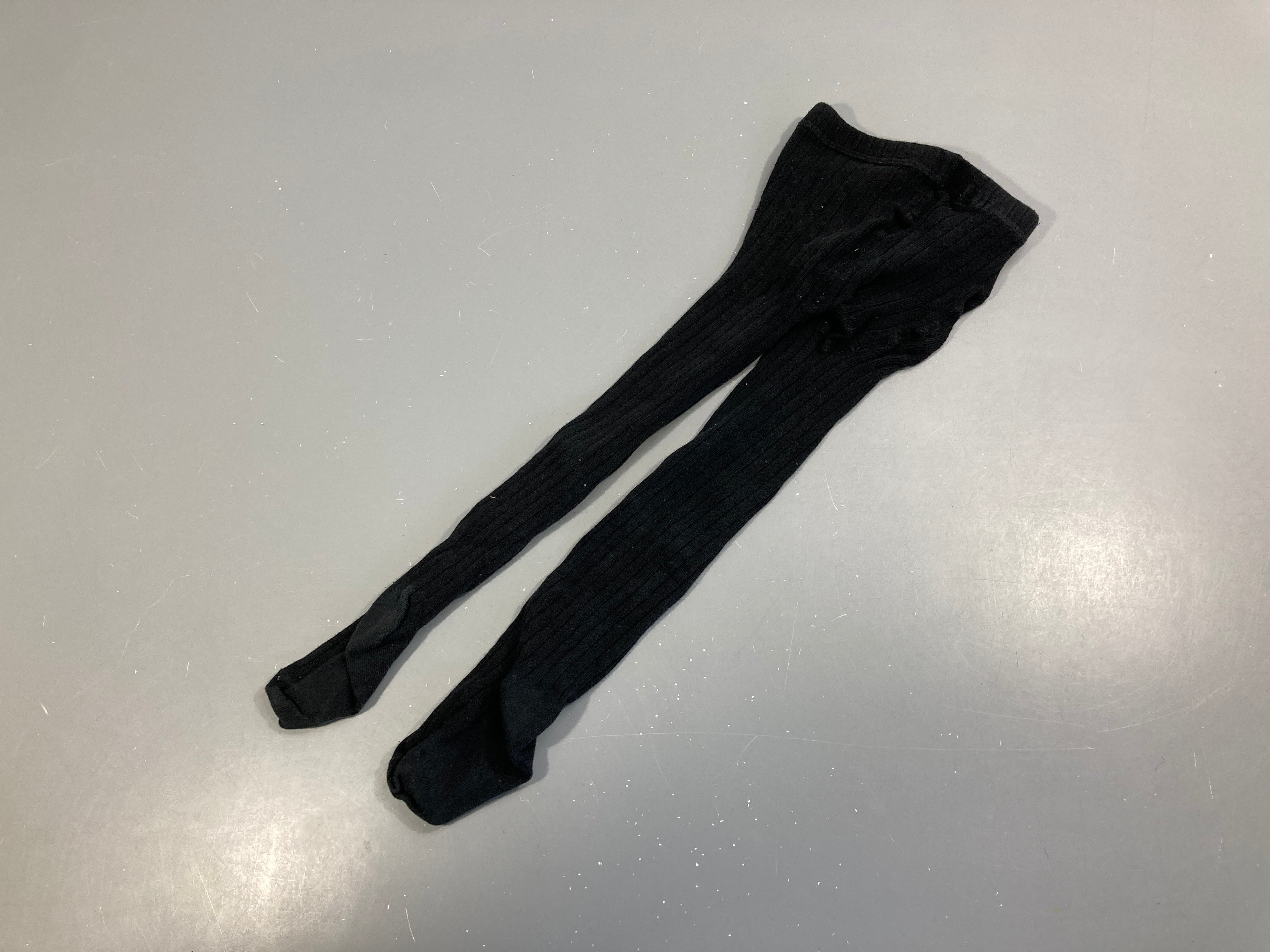 Collants noirs côtelés