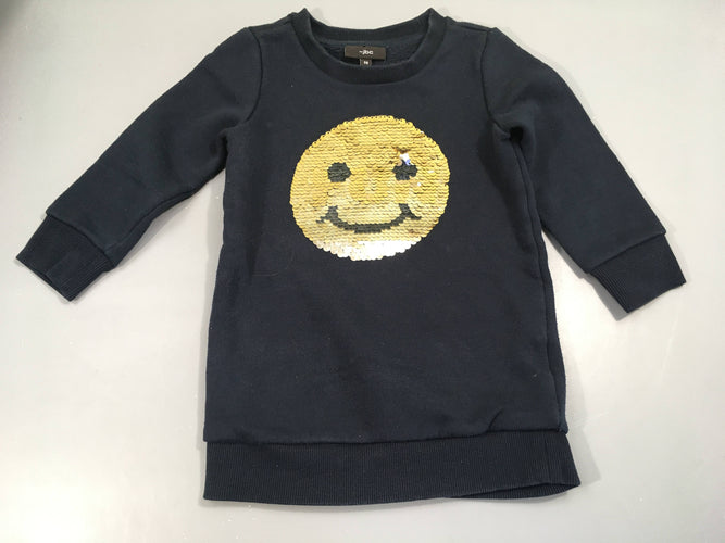 Robe sweat bleu foncé  s.miley reversible en sequins, moins cher chez Petit Kiwi