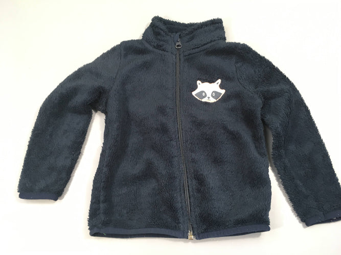 Sweat zippé en polar bleu foncé, moins cher chez Petit Kiwi