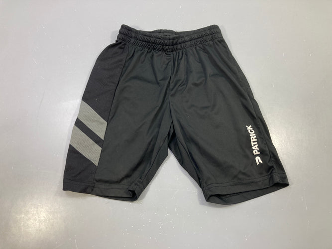 Short de sport noir, bandes grises, Patrick, moins cher chez Petit Kiwi