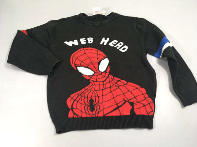 Pull noir Spiderman, moins cher chez Petit Kiwi