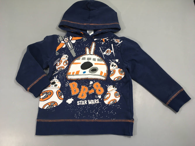 Sweat à capuche bleu Star wars, moins cher chez Petit Kiwi