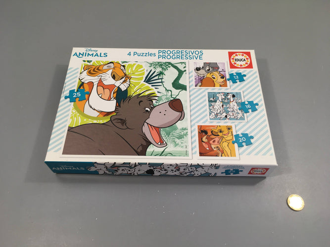 Complet 4 puzzles progressifs animaux disney, moins cher chez Petit Kiwi