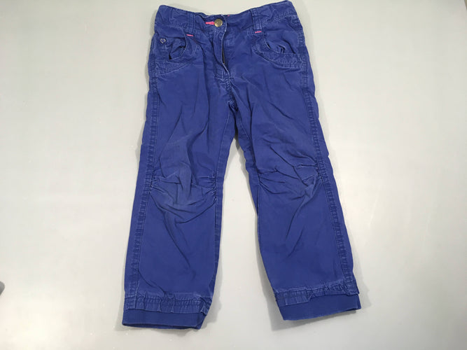 Pantalon toile bleu vif, moins cher chez Petit Kiwi