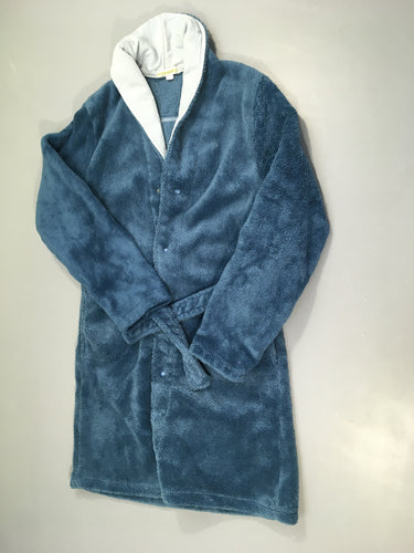Peignoir velours bleu, moins cher chez Petit Kiwi