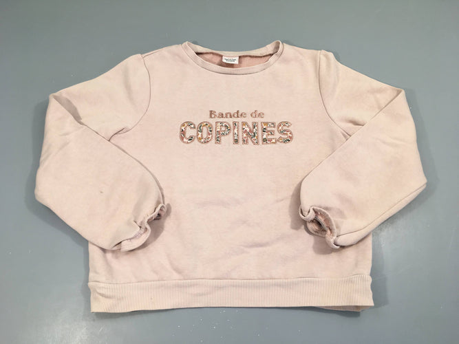 Sweat rose pâle bande de copines, moins cher chez Petit Kiwi