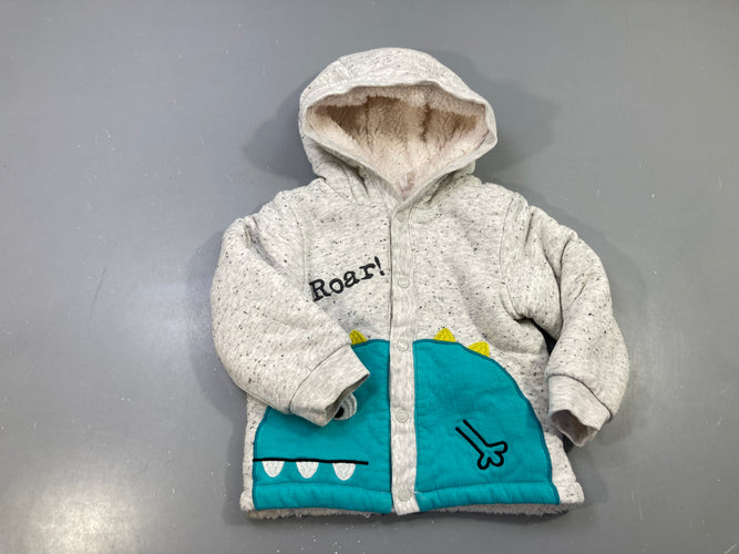 Gilet jersey gris chiné Roar doublé sherpa Bouloché, moins cher chez Petit Kiwi