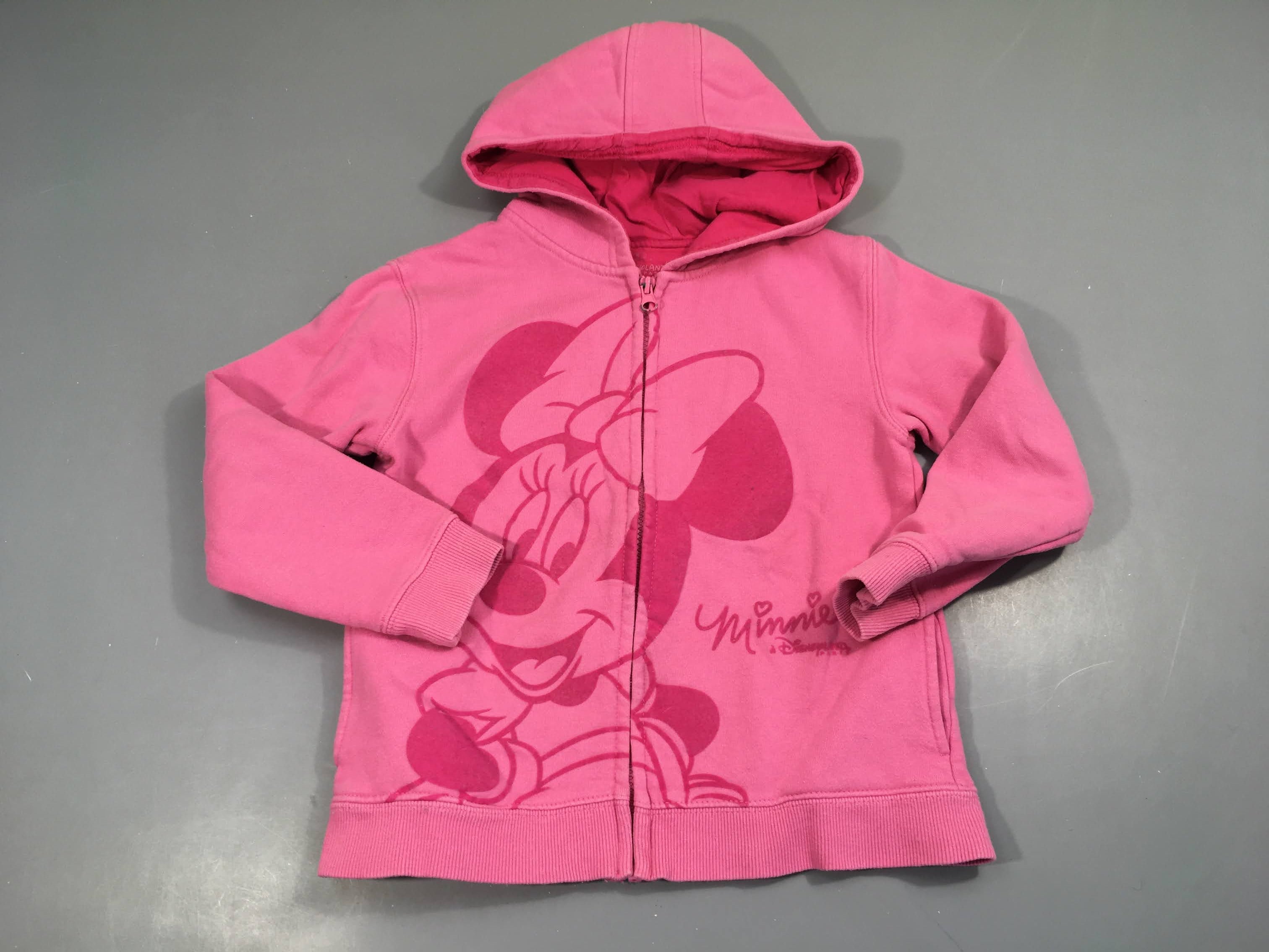 Sweat zippé à capuche rose Minnie, légèrement bouloché
