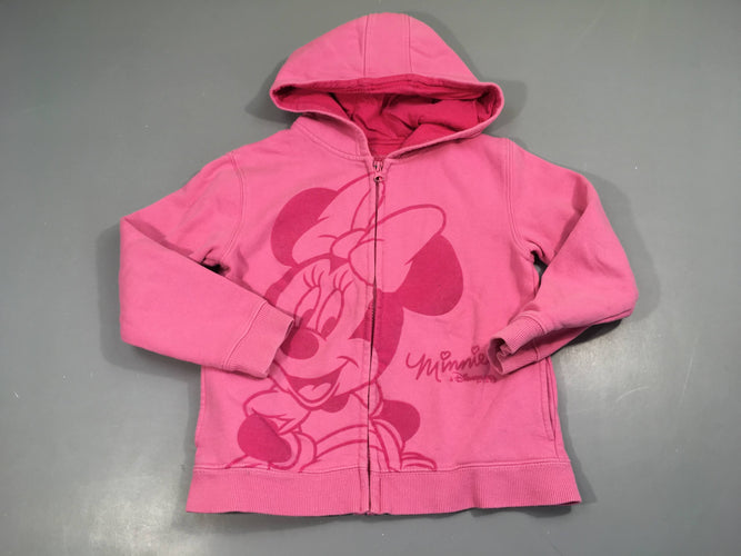 Sweat zippé à capuche rose Minnie, légèrement bouloché, moins cher chez Petit Kiwi