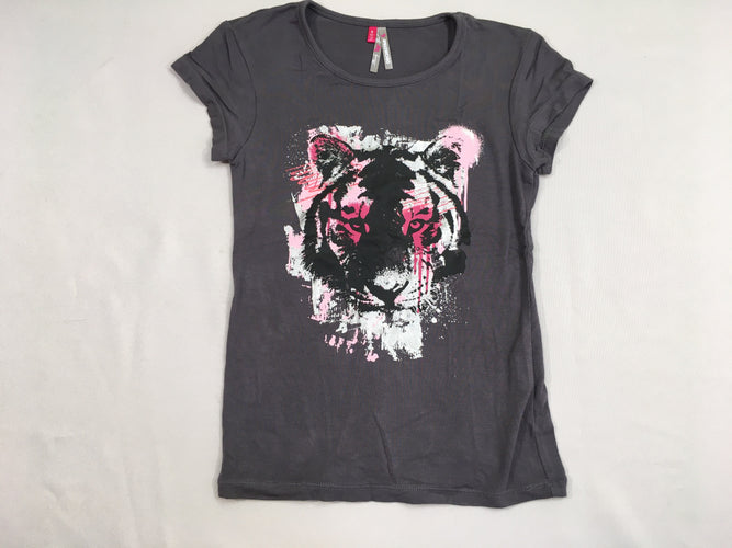 T-shirt m.c gris foncé tigre, moins cher chez Petit Kiwi