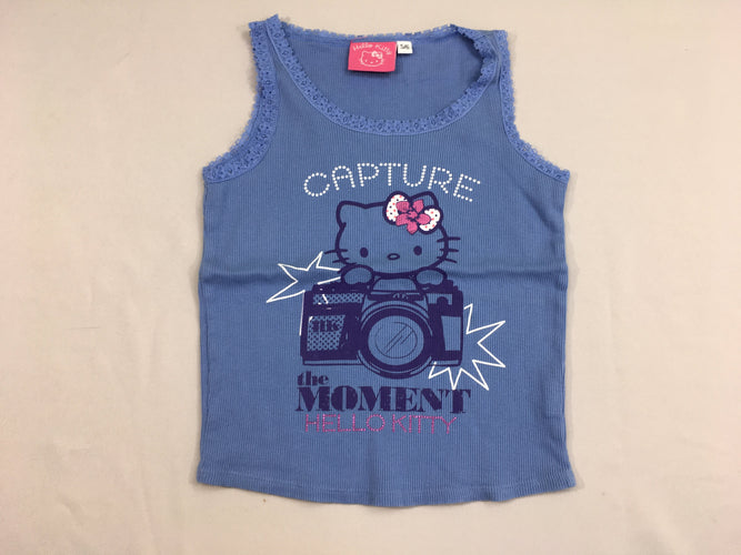 T-shirt s.m bleu côtelé Hello Kitty capture, moins cher chez Petit Kiwi