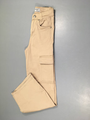 Pantalon cargo évasé beige, moins cher chez Petit Kiwi