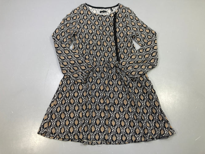 Robe m.l noire motifs ocres, moins cher chez Petit Kiwi