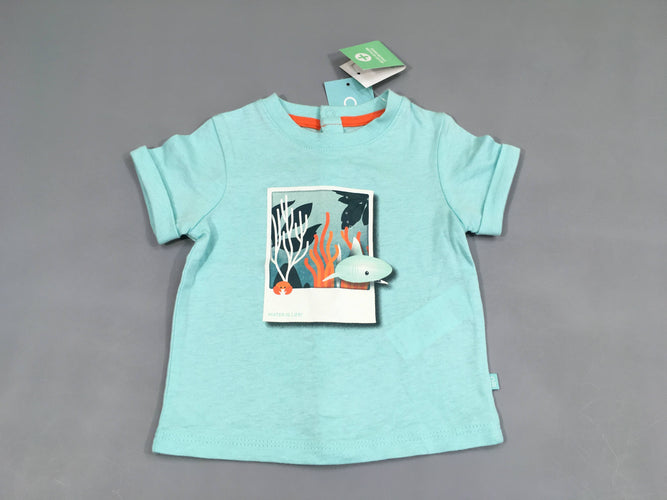 NEUF t-shirt m.c bleu clair polaroid poissons, moins cher chez Petit Kiwi