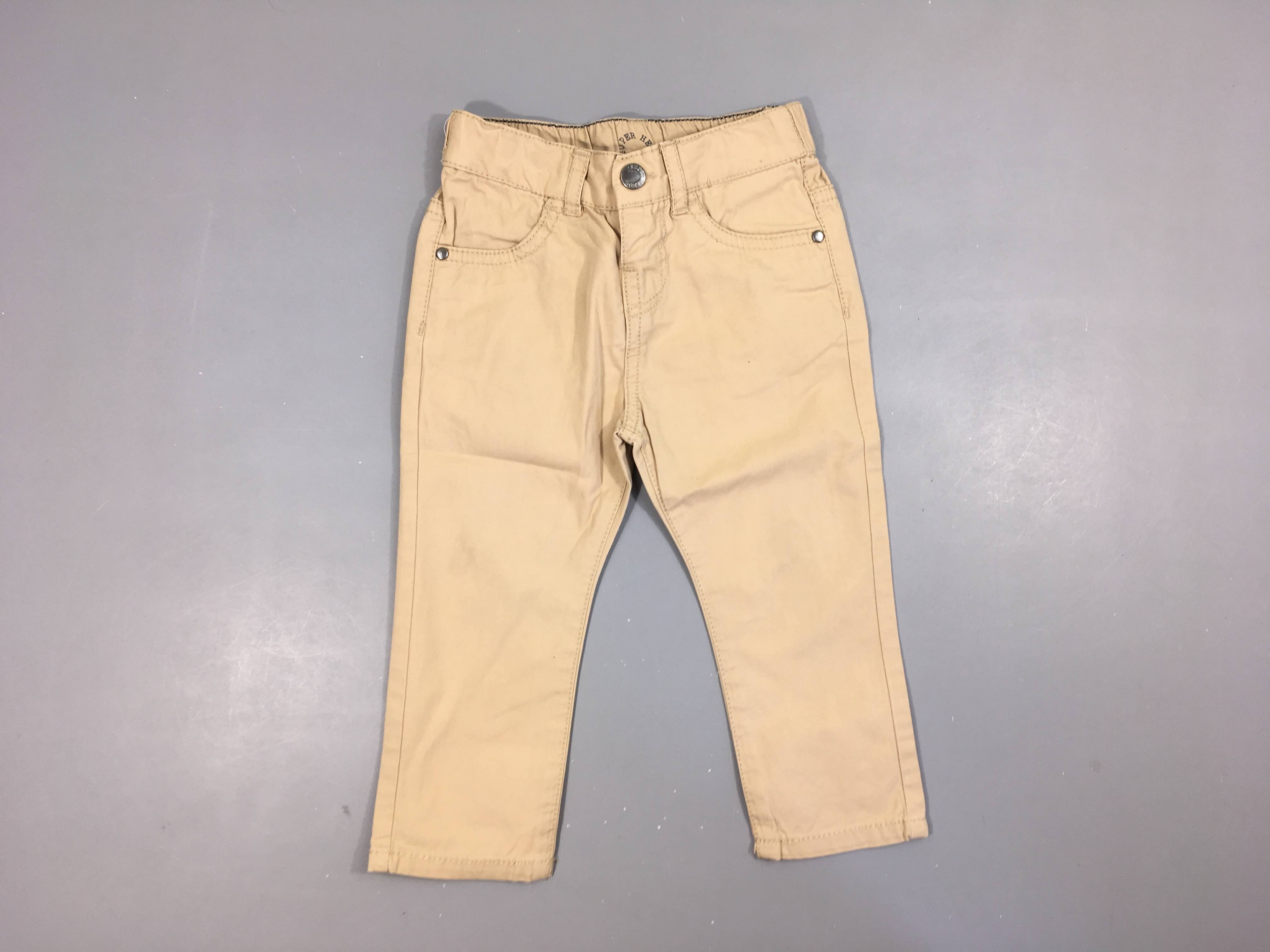 Pantalon taille et chevilles élastiques beige Super Hero