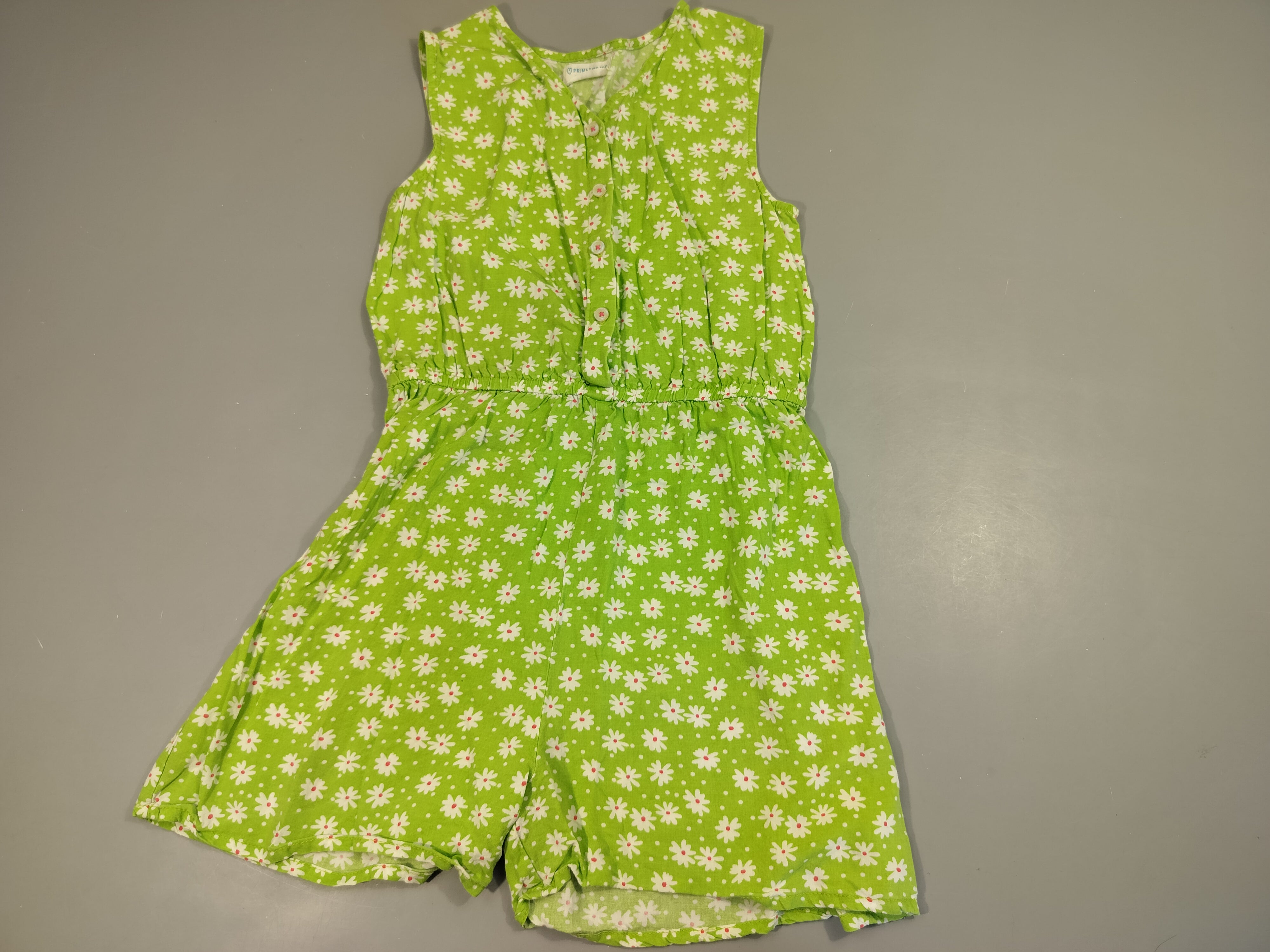 Combishort m.c verte fleurs blanches