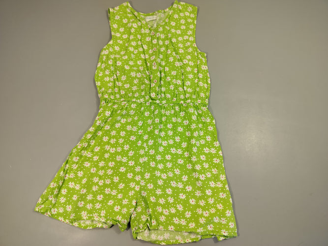 Combishort m.c verte fleurs blanches, moins cher chez Petit Kiwi