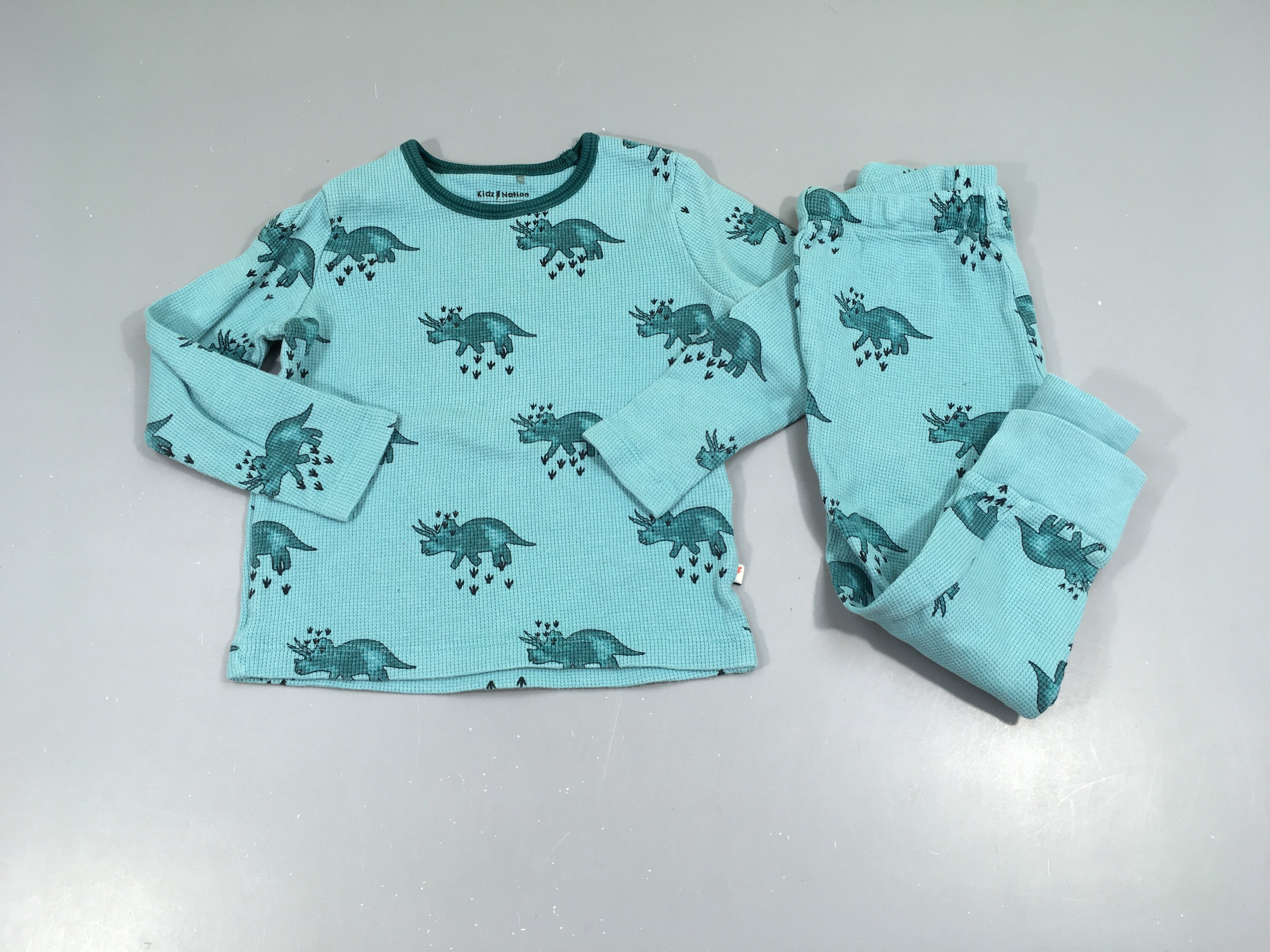 Pyjama 2pcs jersey texturé m.l turquoise dinos