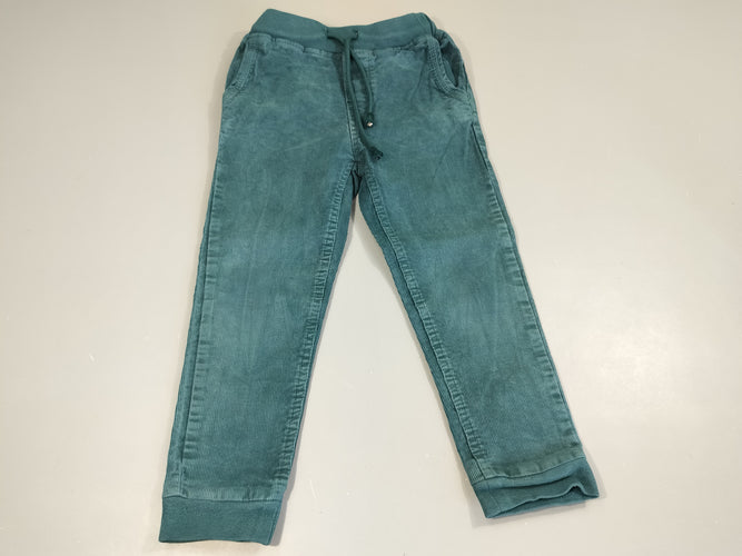 Pantalon velours côtelé vert bleuté, moins cher chez Petit Kiwi