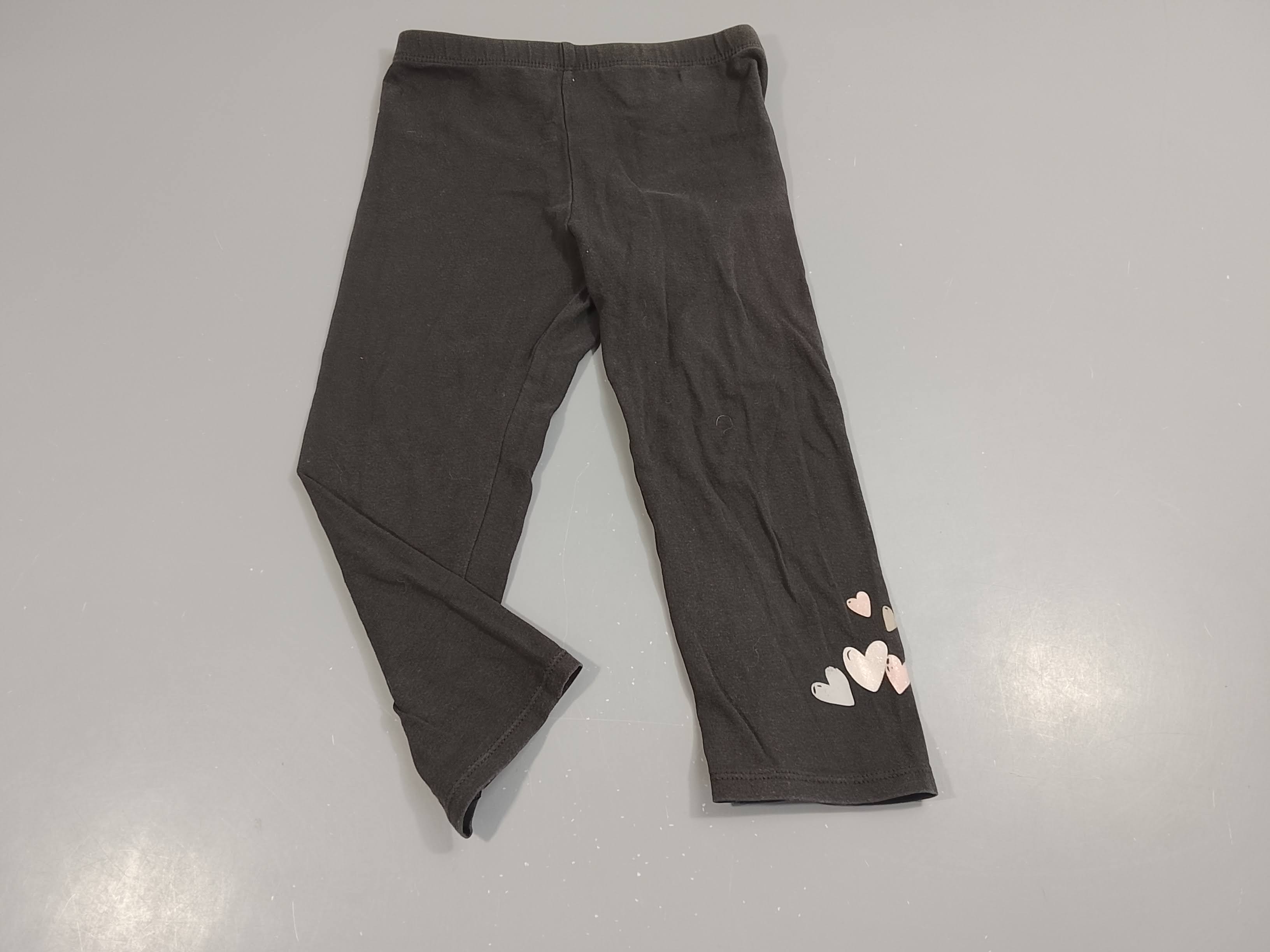 Legging anthracite, coeurs sur le dessous