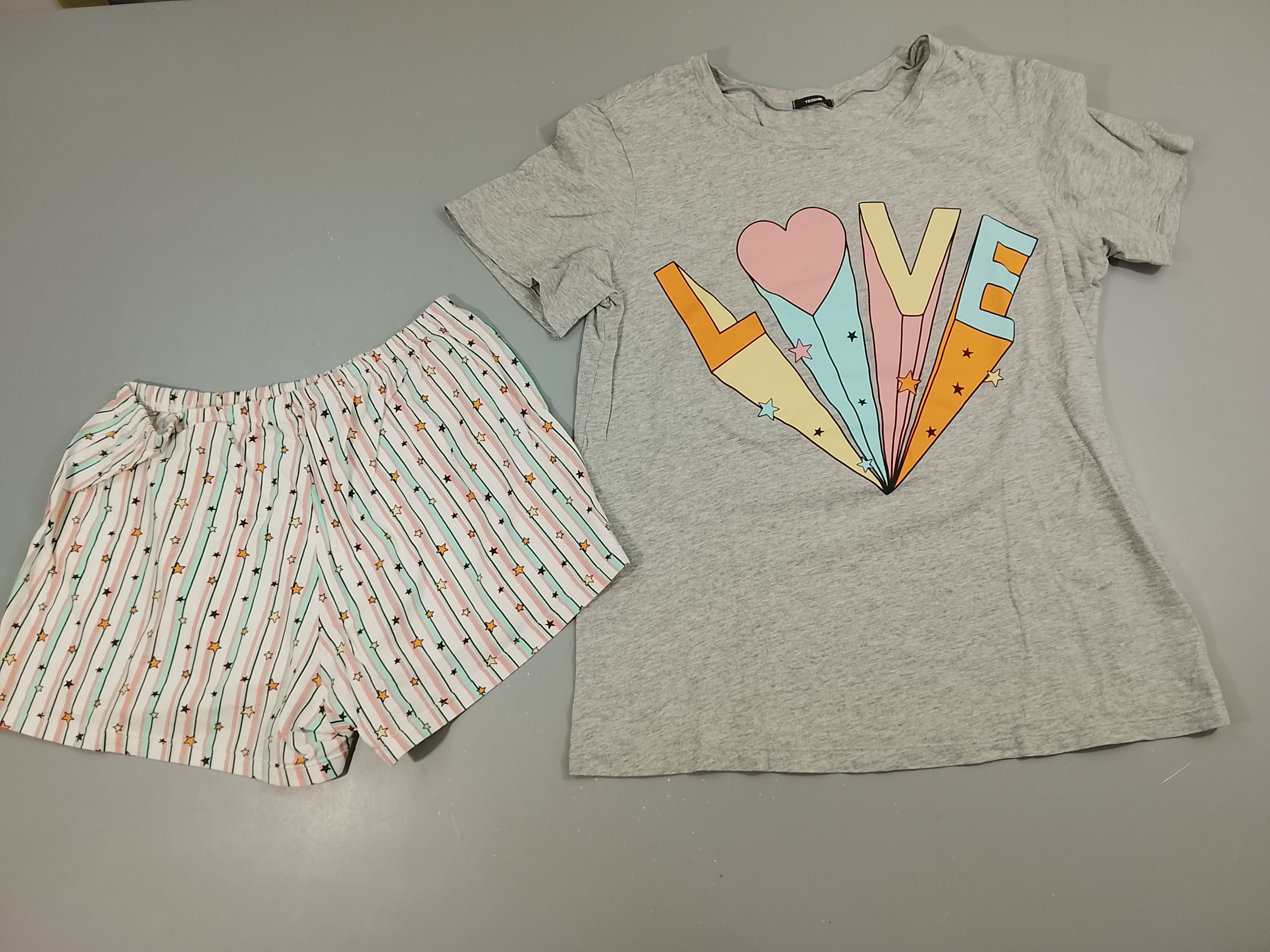 Pyjama 2pcs jersey gris flammé 