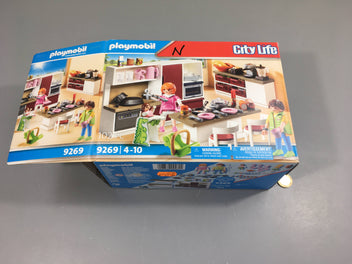 Playmobil 9269 Cuisine aménagée - City Life-Manque 2 chaises+1jeu de couverts+1verre