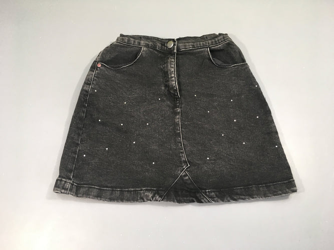 Jupe en jean noir strass, moins cher chez Petit Kiwi