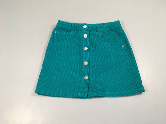 Jupe velours côtelé turquoise, moins cher chez Petit Kiwi