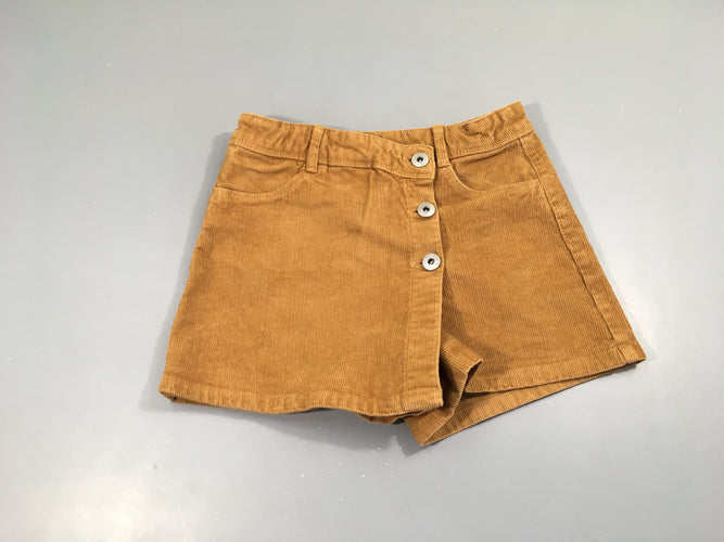 Jupe /short velours côtelé ocre boutons, moins cher chez Petit Kiwi