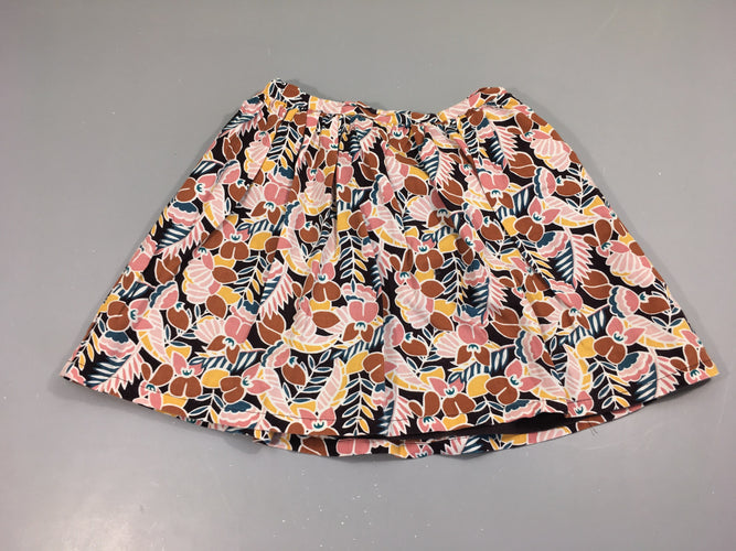 Jupe motifs fleuris brun/rose/jaune, moins cher chez Petit Kiwi