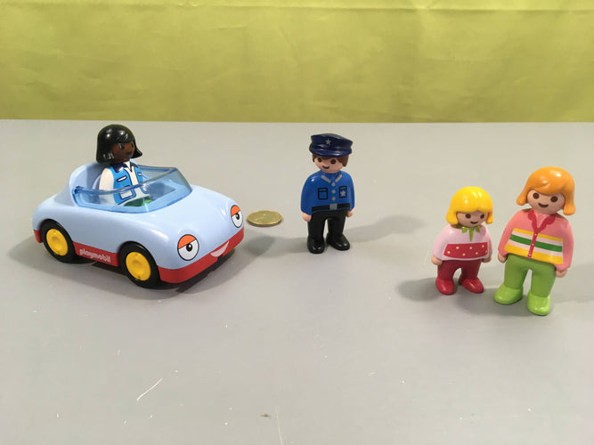 Playmobil 1.2.3 - 6790 Voiture cabriolet + 3 autres personnages, moins cher chez Petit Kiwi