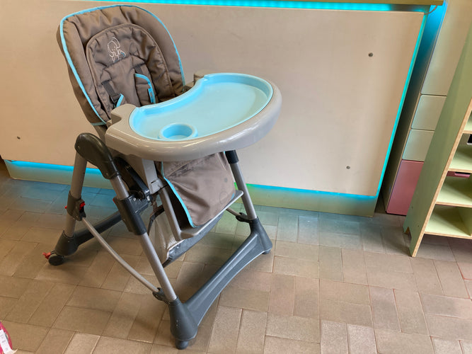 Chaise haute évolutive avec tablette amovible et panier de rangement arrière 6-36m rembourage à repositionner suite au lavage et à relaver (Tache), moins cher chez Petit Kiwi