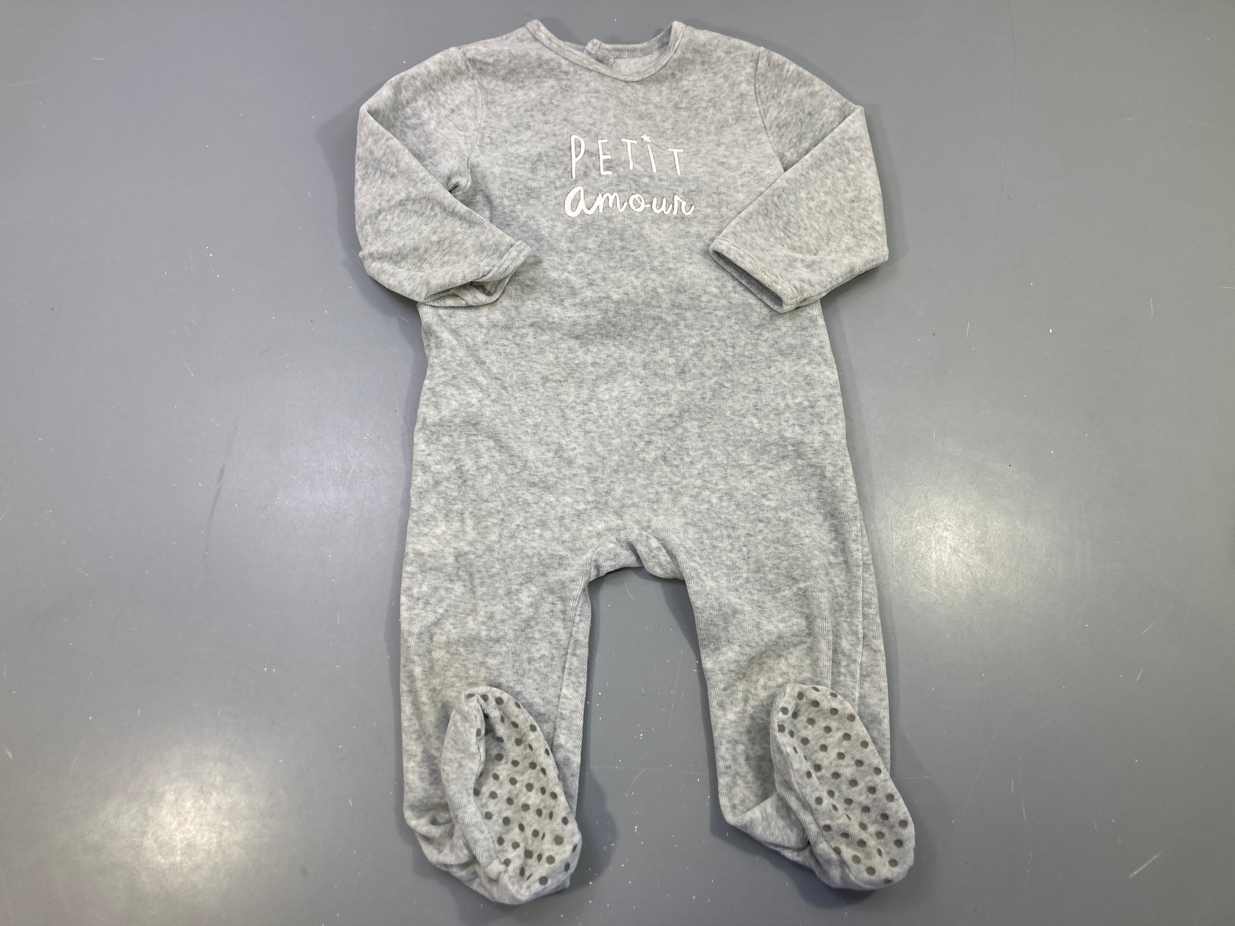 Pyjama velours gris petit amour