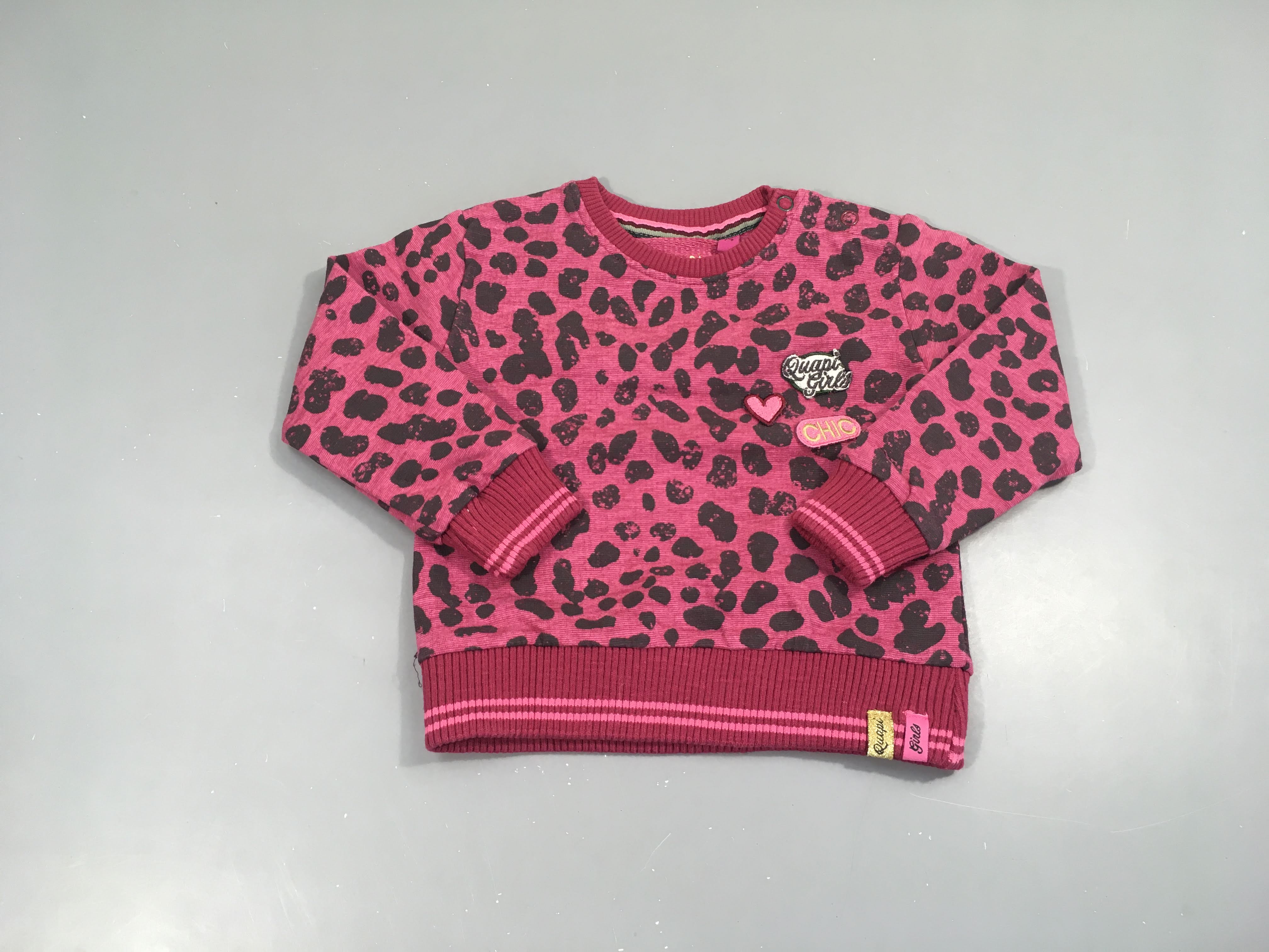 Sweat rose motifs léopard Quapi