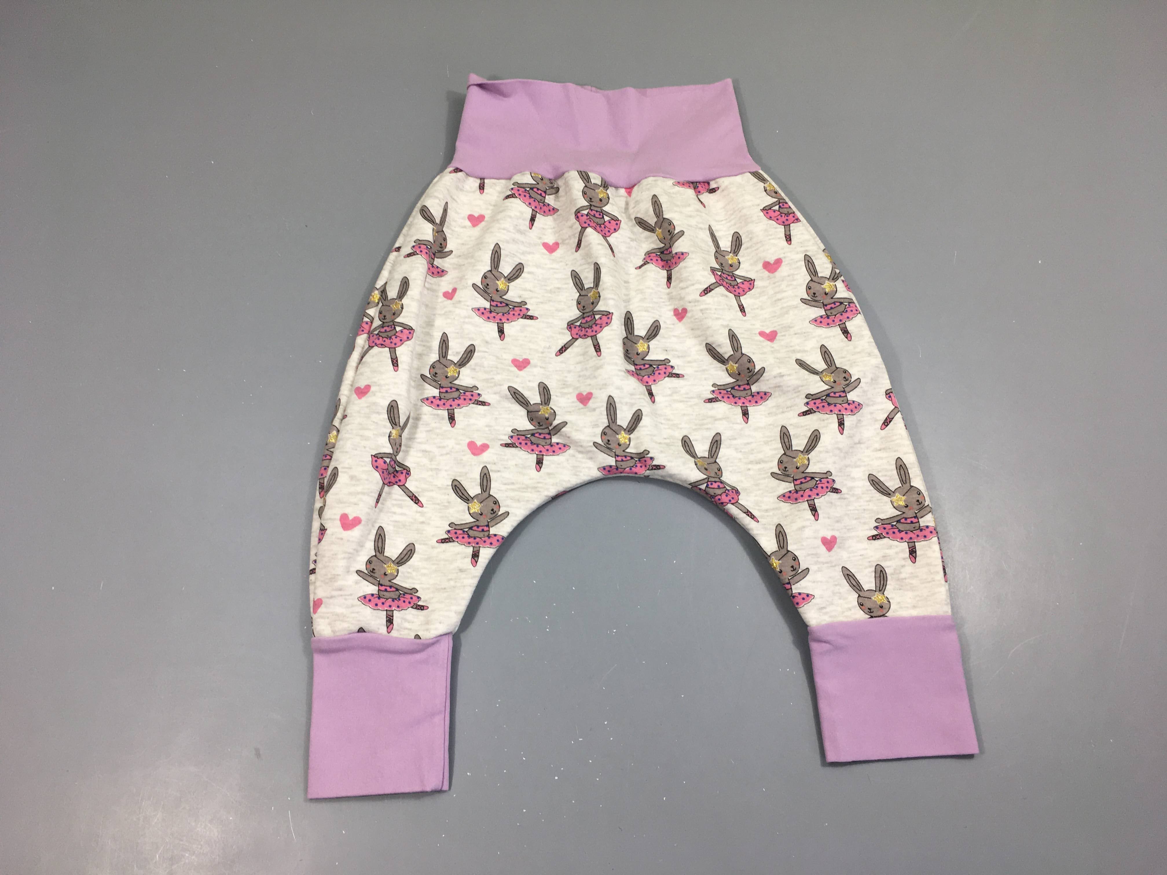 Pantalon molleton gris clair flammé lapins nature&pitchounes