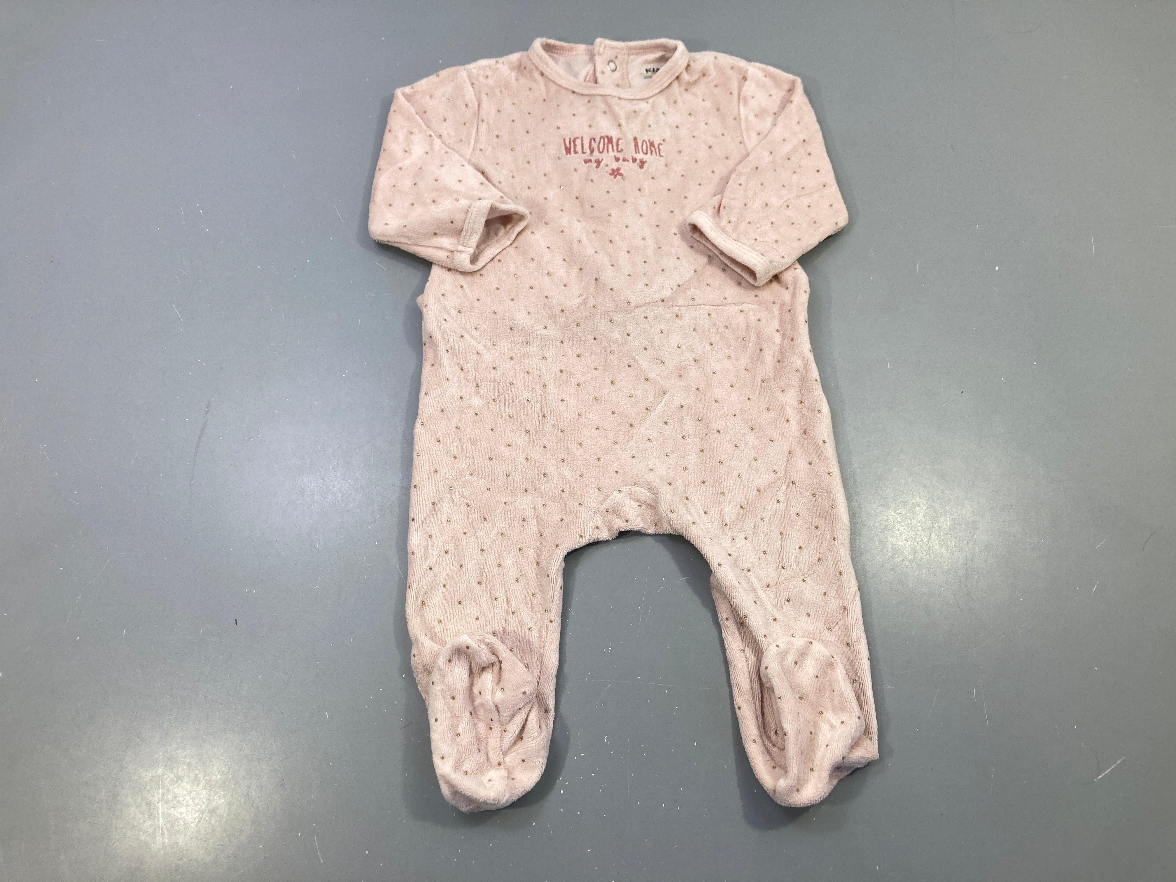 Pyjama velours rose pois welcome home