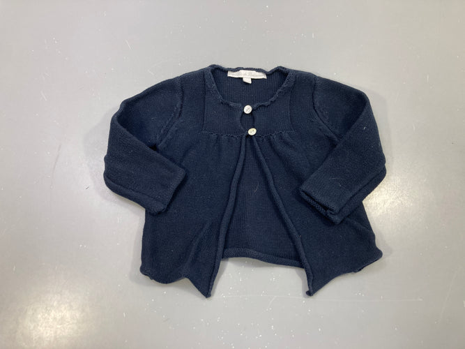 Gilet bleu foncé, moins cher chez Petit Kiwi
