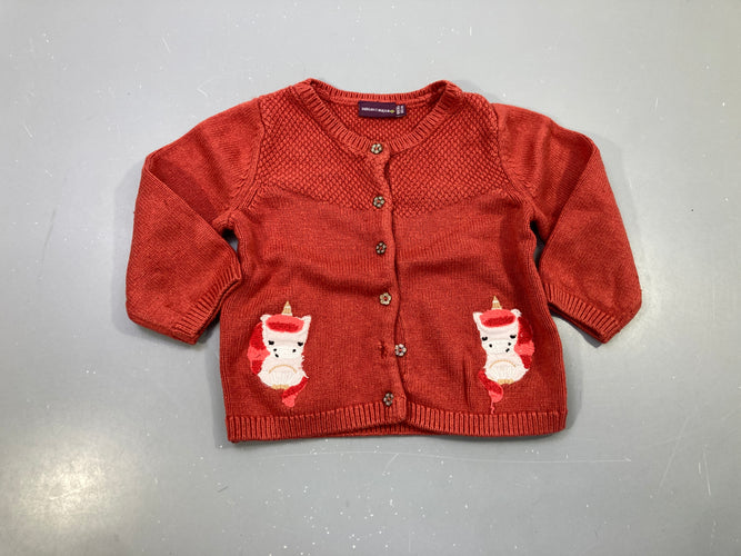 Gilet terra cotta licornes, moins cher chez Petit Kiwi